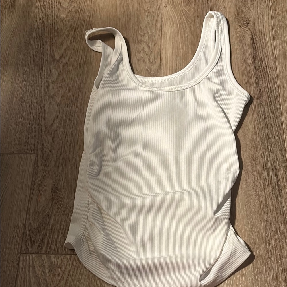 White Ribbed Tank Top